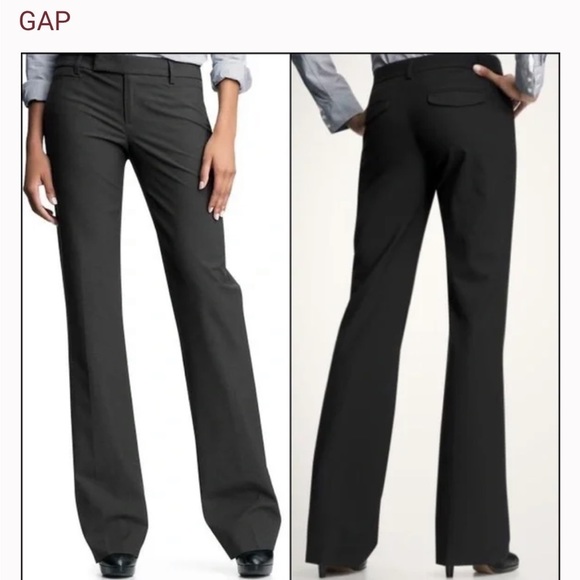 GAP Modern Boot Dress Pants Charcoal, Dual Slit Pockets. - Picture 1 of 9